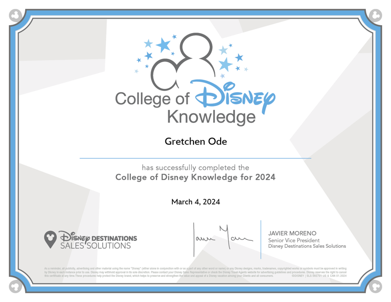 College of Disney Knowledge